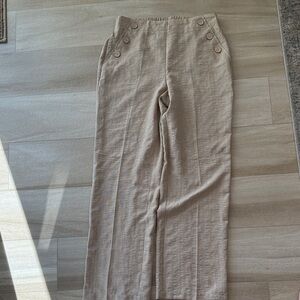 Soho Apparel Tan Button-Detail Trousers